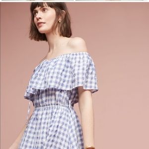 ANTHROPOLOGIE  11-1-TYLHO GINGHAM DRESS L